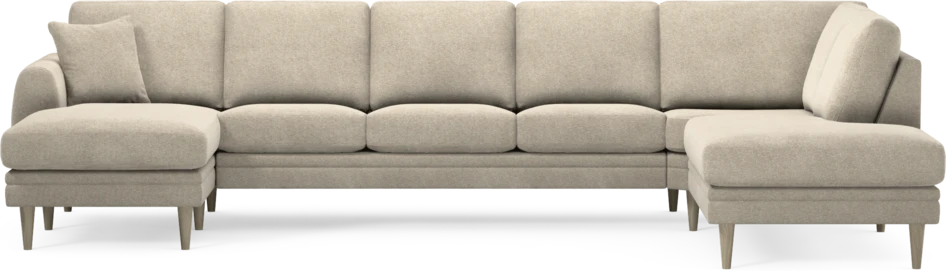 Eden - 3-sits soffa med schäslong vänster och divan höger - Beige