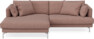 Harper - 3-sits soffa XL med schäslong XL vänster - Rosa