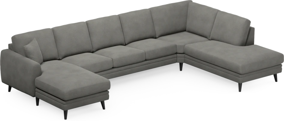 Eden - 3-sits soffa med schäslong vänster och divan höger - Grå