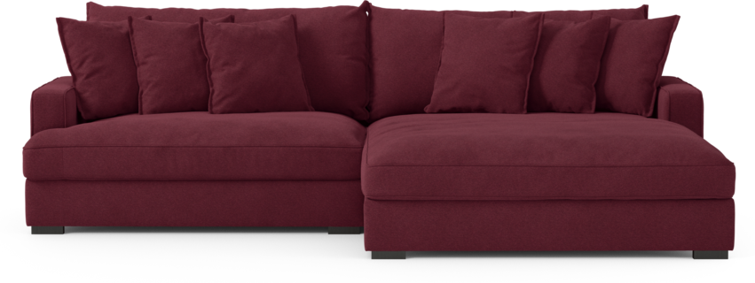 Rossi - 2-sits soffa med schäslong XL höger - Röd