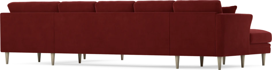 Eden - 3-sits soffa med schäslong vänster och divan höger - Röd