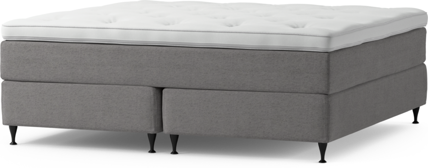 Delux Dream - Kontinentalsäng, dubbelsäng med bäddmadrass och sängben - Grå