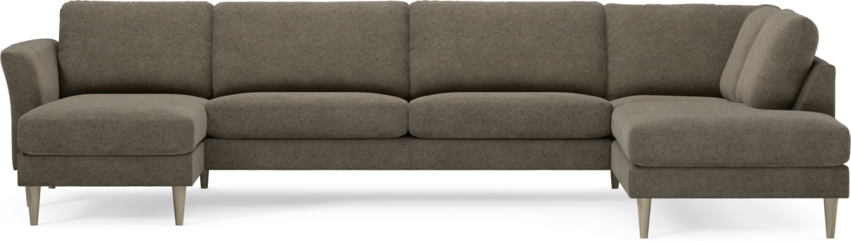 Bridge - 3-sits soffa med schäslong vänster och divan höger - Brun