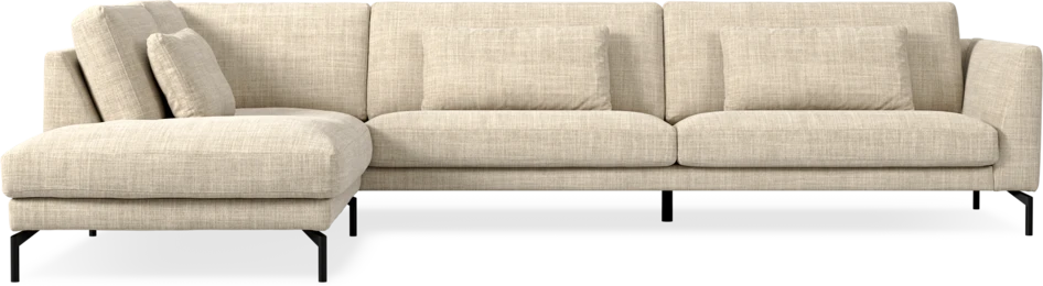 Willow - 4-sits soffa med divan vänster, fast klädsel - Beige