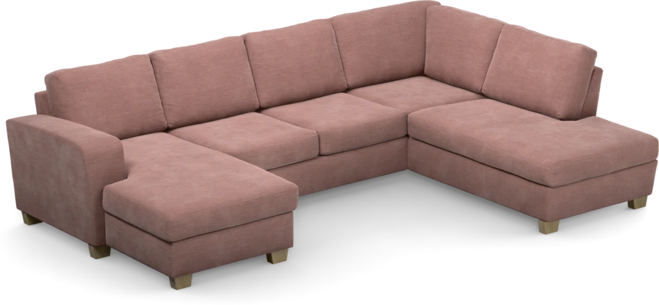 Friday - 3-sits soffa med schäslong vänster och divan höger - Rosa