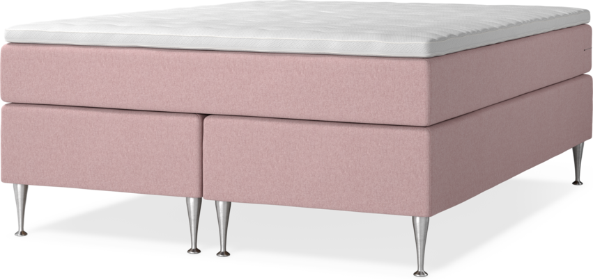 New York Supreme - Kontinentalsäng, dubbelsäng med bäddmadrass och sängben - Rosa