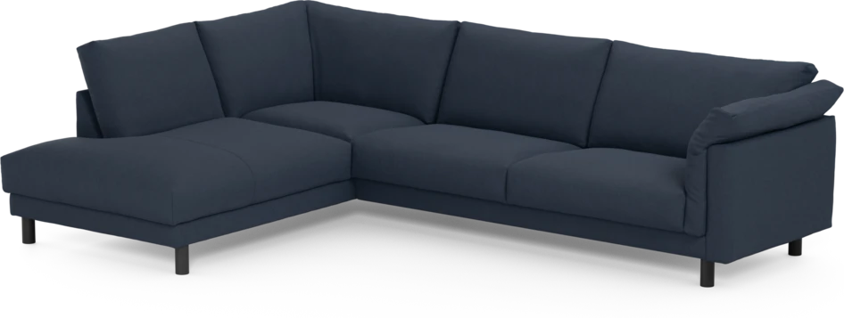 Cherrie - 3-sits soffa med divan vänster, fast klädsel - Blå