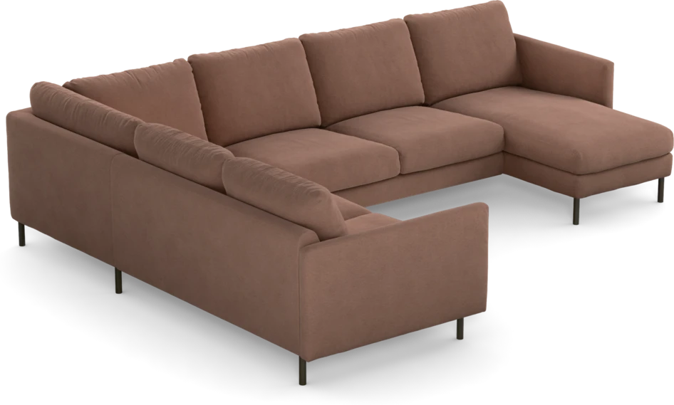 Madison Lux - Hörnsoffa med schäslong höger - Rosa