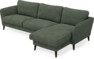 Bridge - 3-sits soffa med schäslong höger - Grön