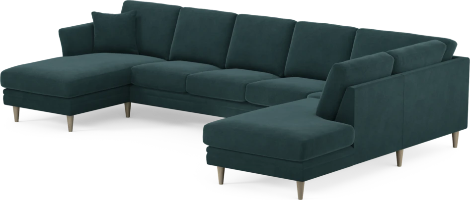 Eden - 3-sits soffa med schäslong vänster och divan höger - Blå
