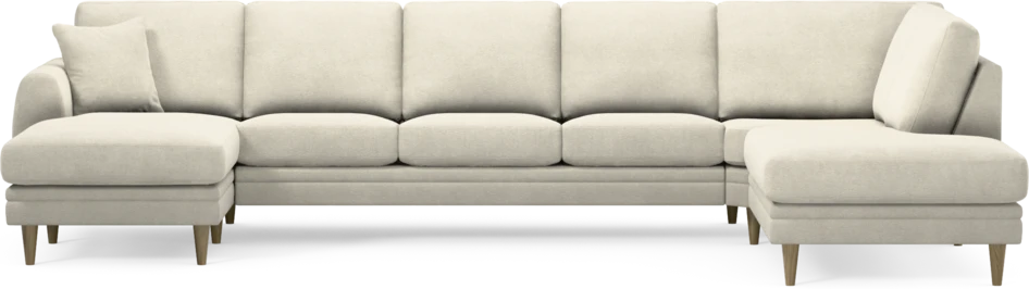 Eden - 3-sits soffa med schäslong vänster och divan höger - Vit