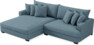Rossi - 2-sits soffa med schäslong XL vänster - Blå