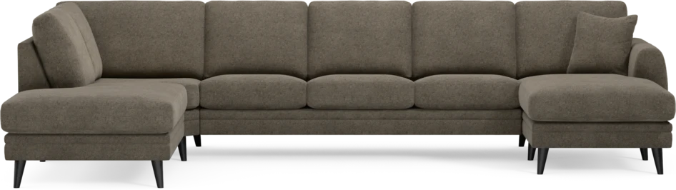 Eden - 3-sits soffa med divan vänster och schäslong höger - Brun