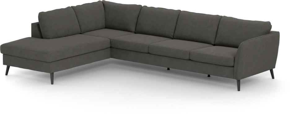 County - 3-sits soffa med divan vänster - Brun
