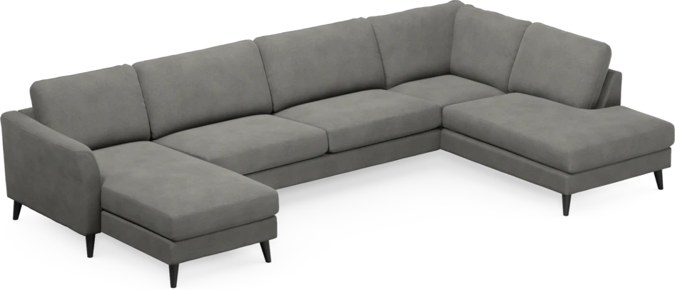 Bridge - 3-sits soffa med schäslong vänster och divan höger - Grå