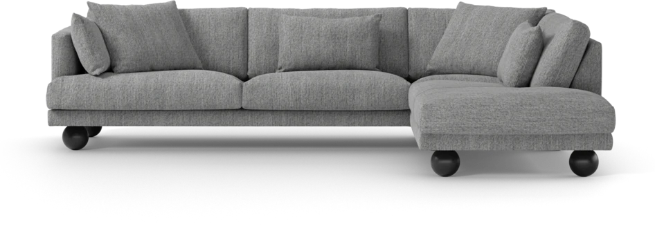 Harper - 3-sits soffa med divan höger - Grå