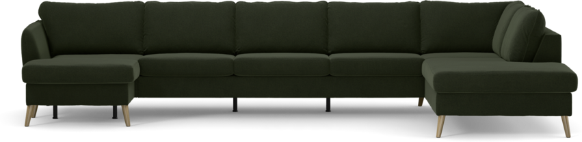 County - 4-sits soffa med schäslong vänster och divan höger - Grön