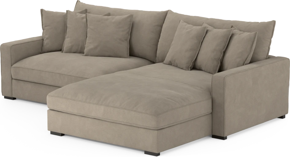 Rossi - 2-sits soffa med schäslong XL höger - Beige