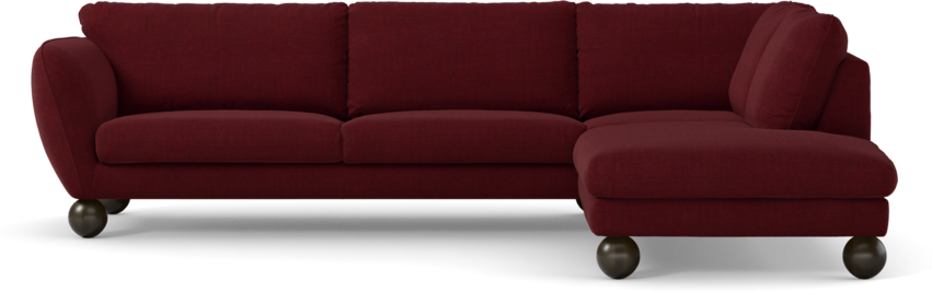 Madison Lux - 3-sits soffa med divan höger - Röd