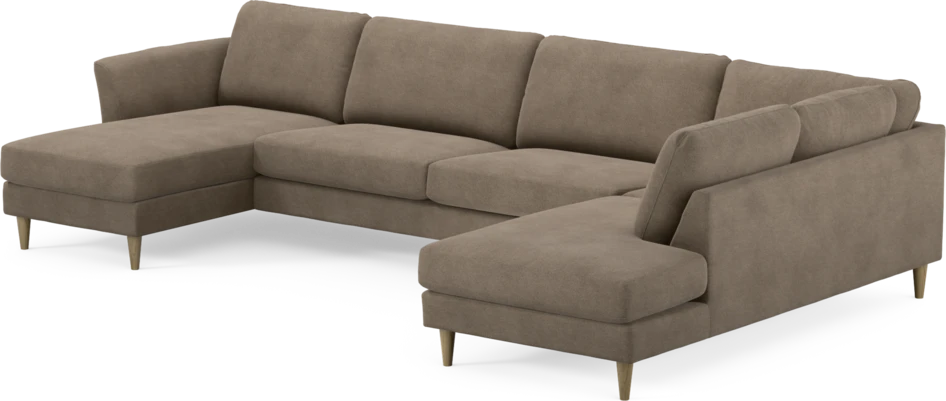 Bridge - 3-sits soffa med schäslong vänster och divan höger - Brun