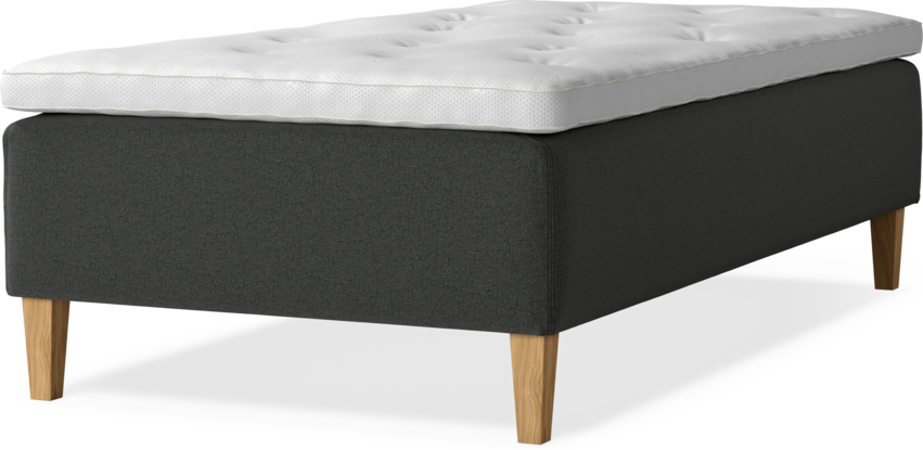 Delux Dream - Ramsäng, enkelsäng med bäddmadrass - Grå