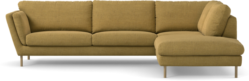 Madison Lux - 3-sits soffa med divan höger - Gul