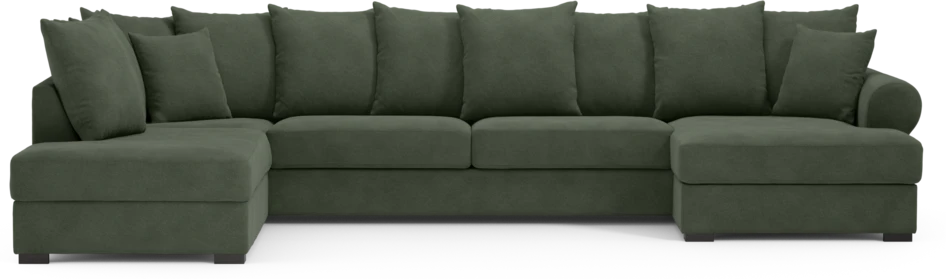 Town - 3-sits soffa med divan vänster och schäslong höger - Grön