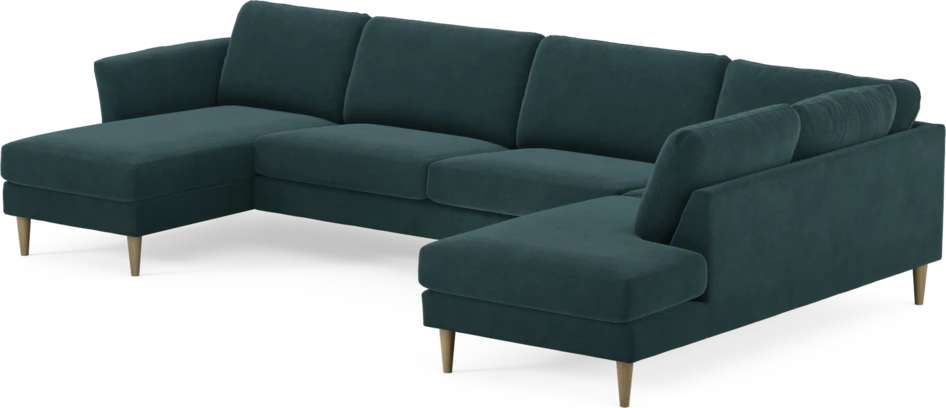 Bridge - 3-sits soffa med schäslong vänster och divan höger - Blå