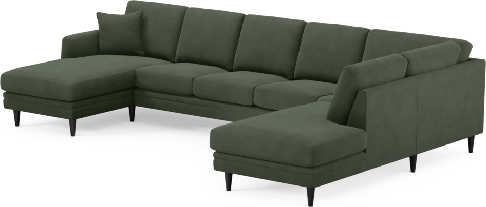 Eden - 3-sits soffa med schäslong vänster och divan höger - Grön