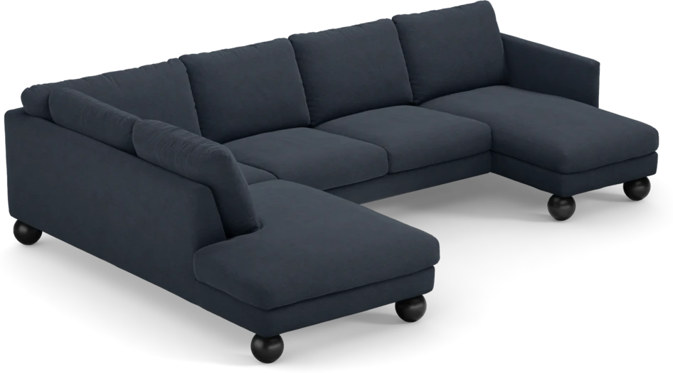 Madison Lux - 2-sits soffa med divan vänster och schäslong höger - Blå