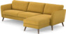 Bridge - 3-sits soffa med schäslong höger - Gul