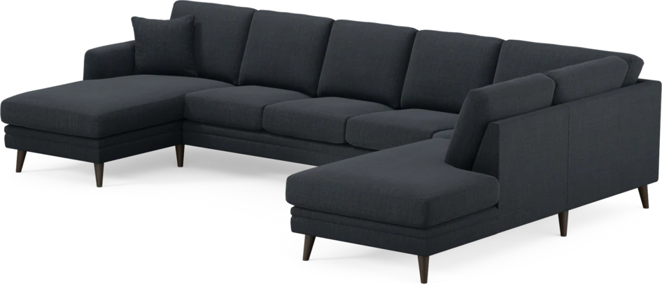 Eden - 3-sits soffa med schäslong vänster och divan höger - Blå