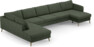 County - 4-sits soffa med divan vänster och schäslong höger - Grön