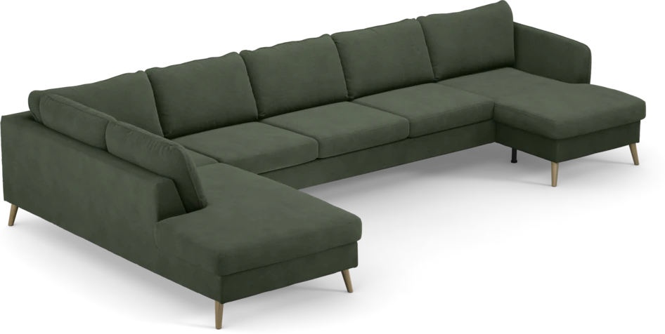 County - 4-sits soffa med divan vänster och schäslong höger - Grön