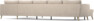 County - 4-sits soffa med schäslong vänster och divan höger - Beige