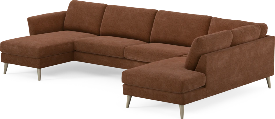 Bridge - 3-sits soffa med schäslong vänster och divan höger - Orange