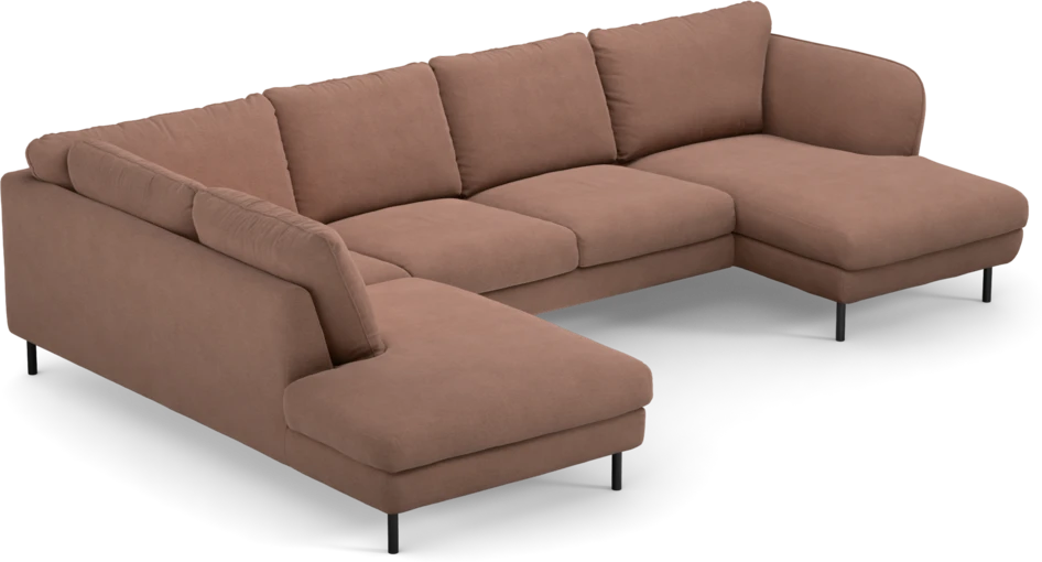 Madison Lux - 2-sits soffa med divan vänster och schäslong höger - Rosa