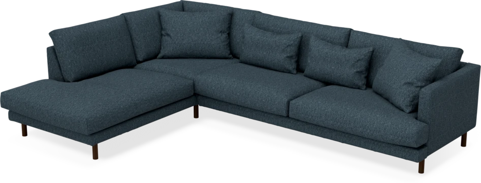 Harper - 3-sits soffa med divan vänster - Blå