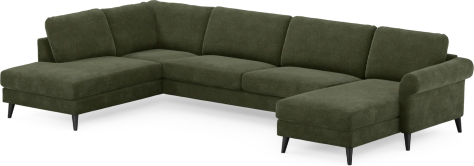 Bridge - 3-sits soffa med divan vänster och schäslong höger - Grön
