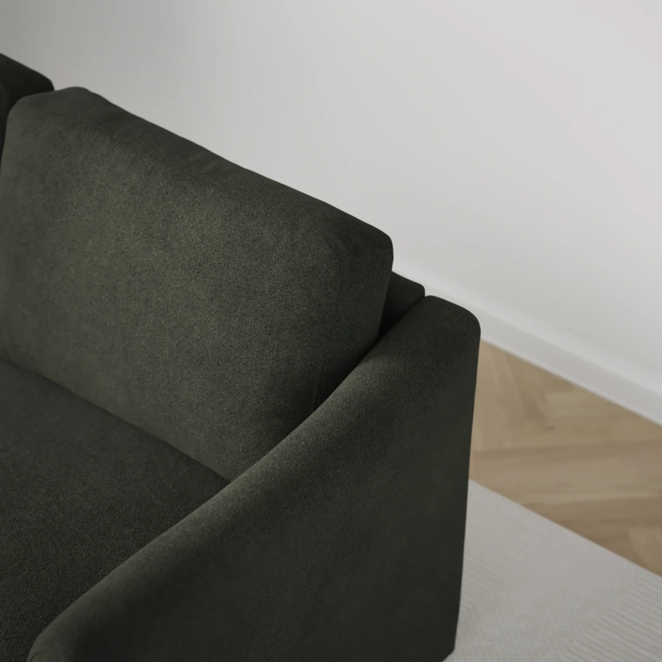 Öland - Bäddsoffa med schäslong vänster och divan höger - Grön