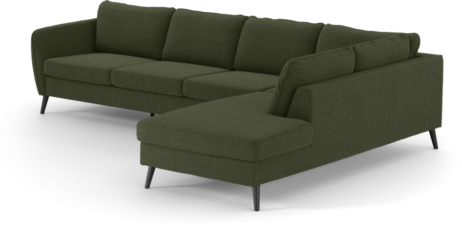 County - 3-sits soffa med divan höger - Grön