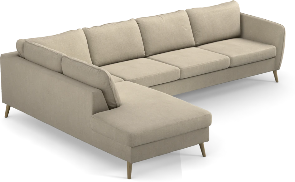 County - 3-sits soffa med divan vänster - Beige