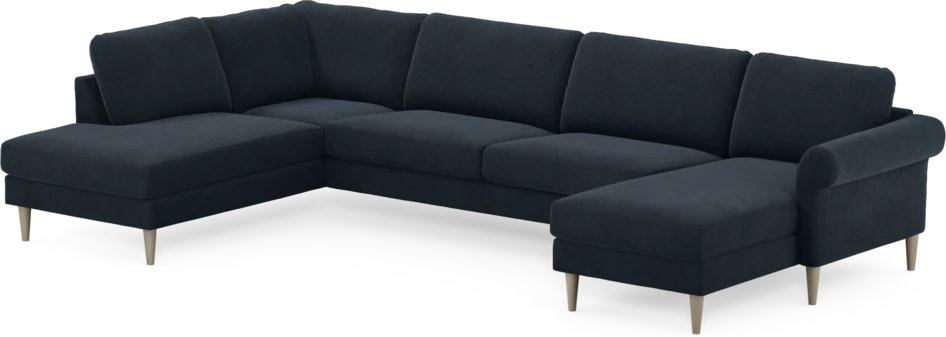 Bridge - 3-sits soffa med divan vänster och schäslong höger - Blå