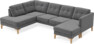 Rio - 3-sits soffa med divan vänster och schäslong höger - Grå