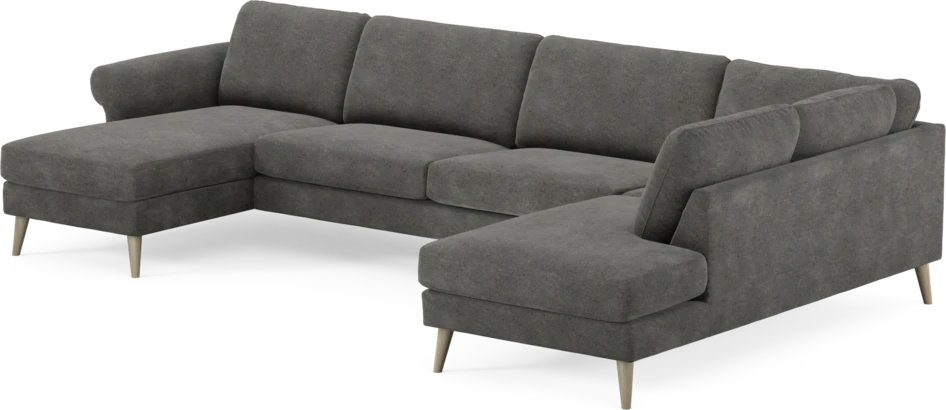 Bridge - 3-sits soffa med schäslong vänster och divan höger - Grå