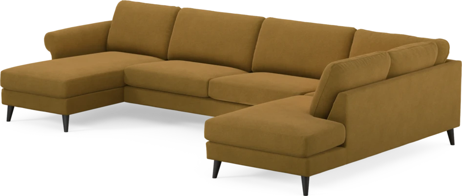 Bridge - 3-sits soffa med schäslong vänster och divan höger - Gul