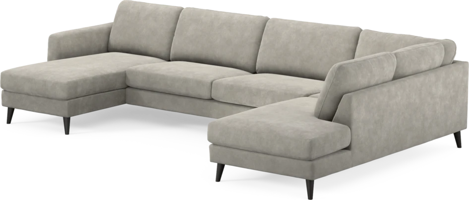 Bridge - 3-sits soffa med schäslong vänster och divan höger - Grå