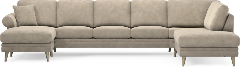 Eden - 3-sits soffa med schäslong vänster och divan höger - Beige