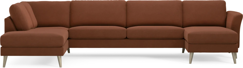 Bridge - 3-sits soffa med divan vänster och schäslong höger - Orange