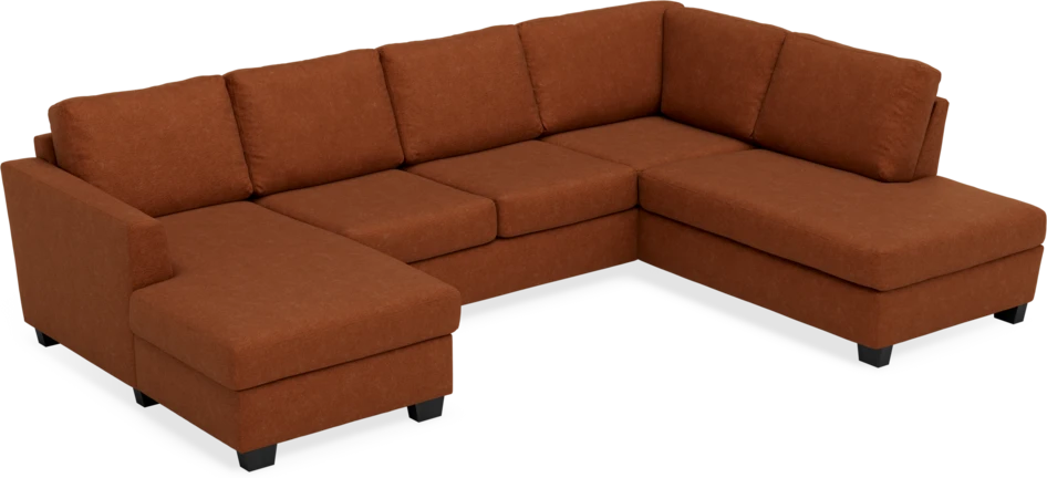 Friday - 3-sits soffa med schäslong vänster och divan höger - Orange